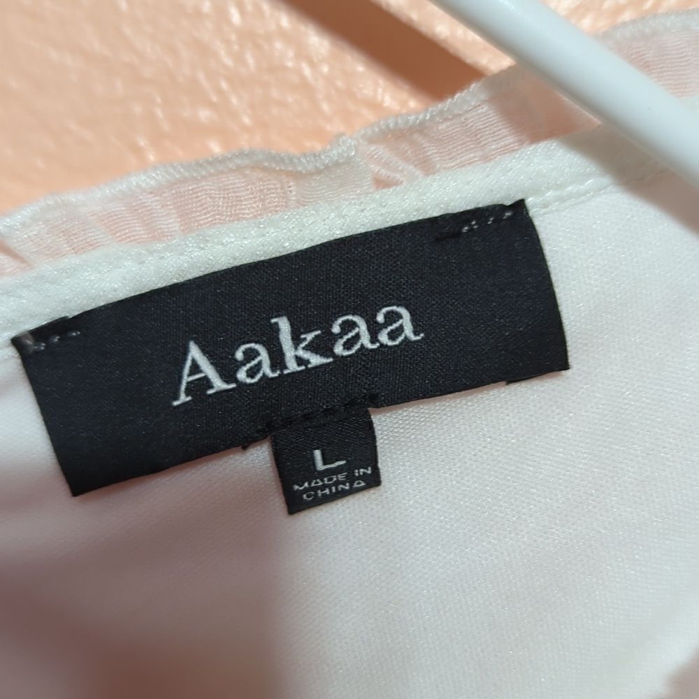 Aakaa Off White Surplice Maxi Dress L - Picture 5 of 11